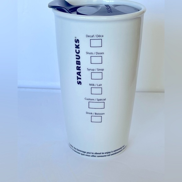 Starbucks Travel Mug Glossy White EUC 11oz - Picture 4 of 13